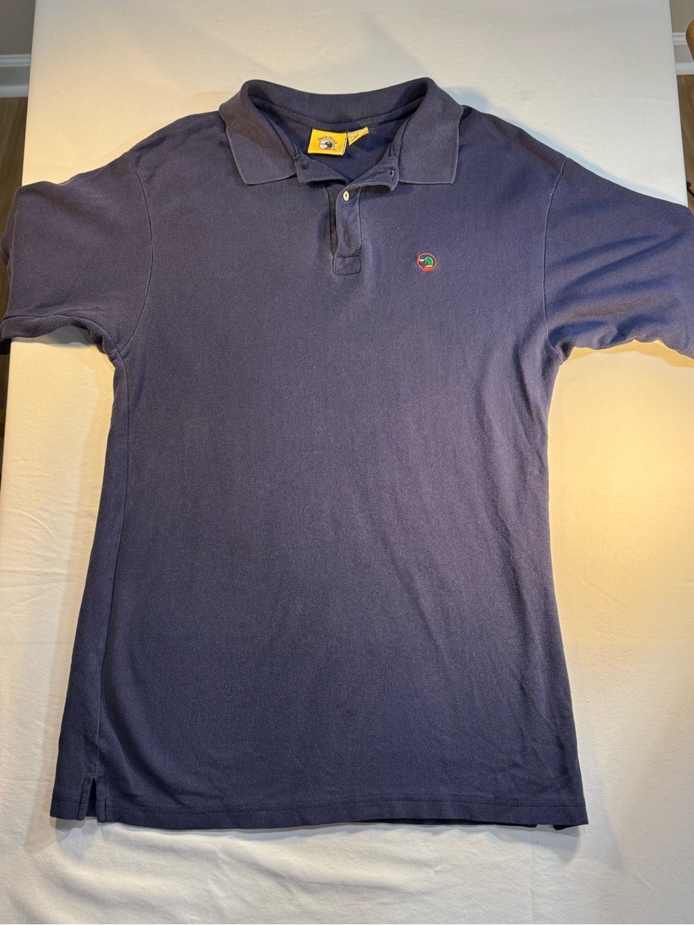 Men's Vintage Duck Head Navy Polo Shirt with classic Embroidered Duck on chest L